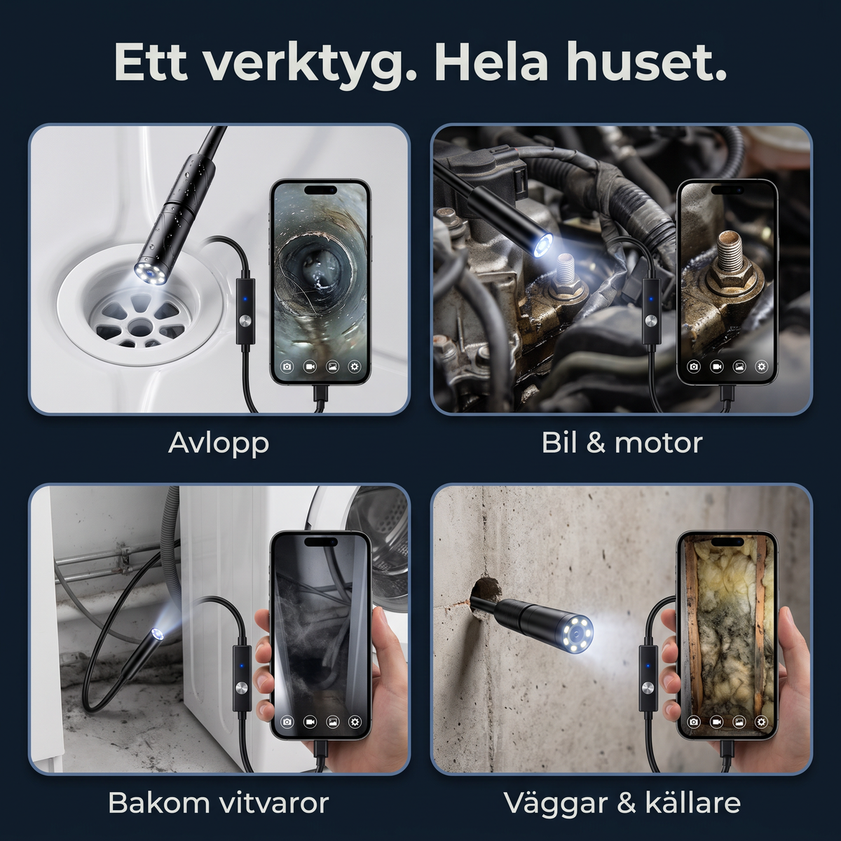 Ett verktyg, hela huset: avlopp, bil, vitvaror, väggar