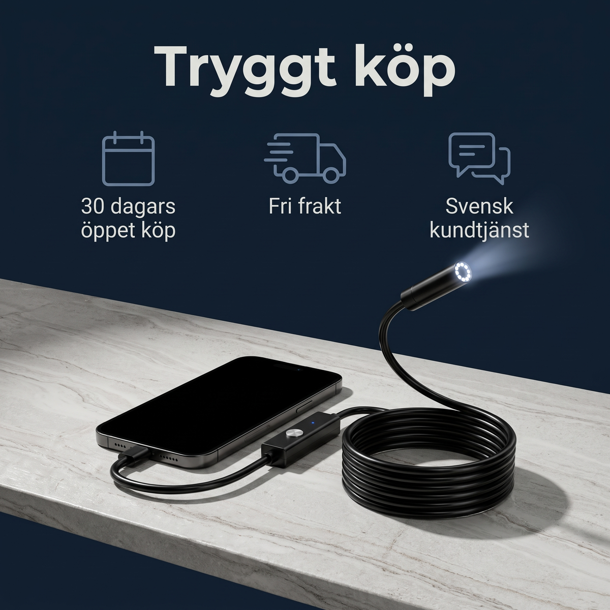 Tryggt köp: 30 dagars öppet köp, fri frakt, svensk kundtjänst